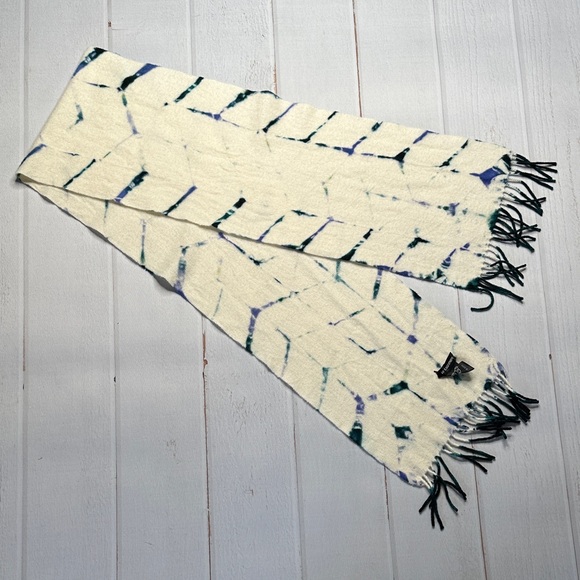 Cashmere scarf hand dyed blue and green - Picture 2 of 13